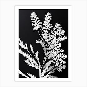 Yarrow Leaf Linocut 4 Art Print
