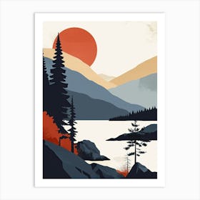 Sunset In a Norway Art Print