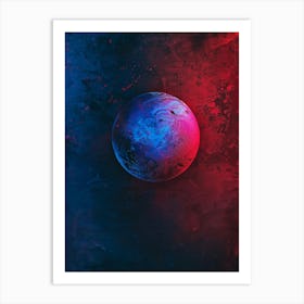 Blue And Red Planet Art Print