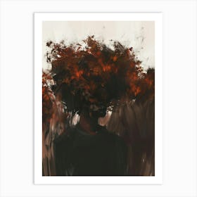 Person With Leaves On His Head Art Print