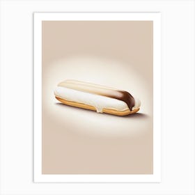 Éclair Dessert Retro Minimal Flower Art Print