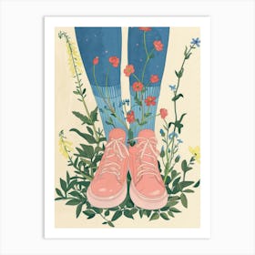 Pink Shoes And Wild Flowers 7 Art Print