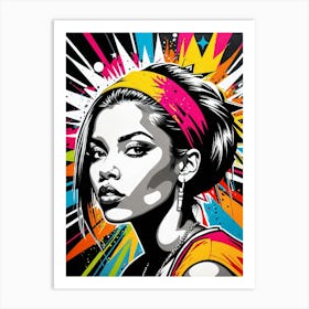 Graffiti Mural Of Beautiful Hip Hop Girl 37 Art Print