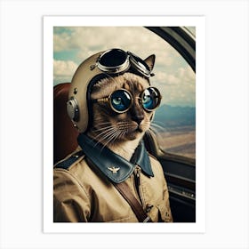 Pilot Cat Art Print