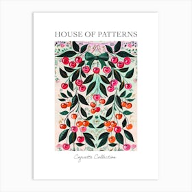 Folk Cherries And Bows 6 Pattern Poster Art Print