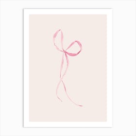 Coquette Pink Bow - 3 - Neutral Art Print