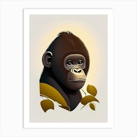 Baby Gorilla, Gorillas Cute Kawaii 2 Art Print