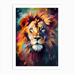 Lion Art Painting Abstract Art 2 Art Print