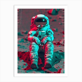 Astronaut On The Moon Art Print