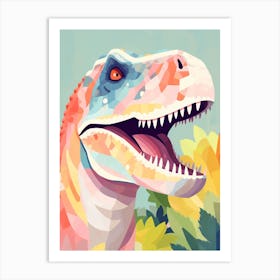 Colourful Dinosaur Allosaurus 5 Art Print