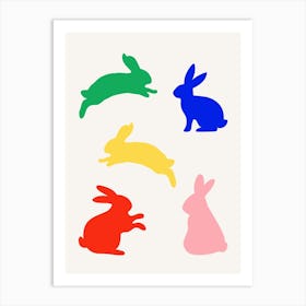 Lucky Bunny Colourful Art Print