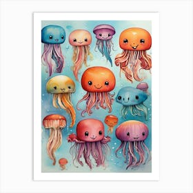 Jellyfish Kawaii Art Print