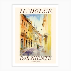 Il Dolce Far Niente Vicenza, Italy Watercolour Streets 1 Poster Art Print