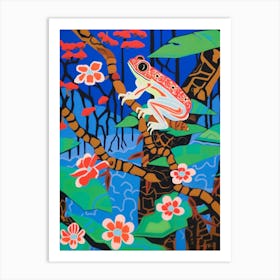 Maximalist Animal Painting Red Eyed Tree Frog 4 Art Print