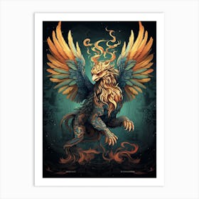 Mythology Griffin Digital Illustration 2 Art Print