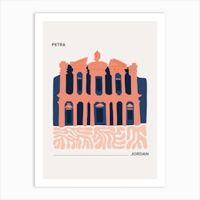 Petra   Jordan, Warm Colours Illustration Travel Poster 2 Art Print