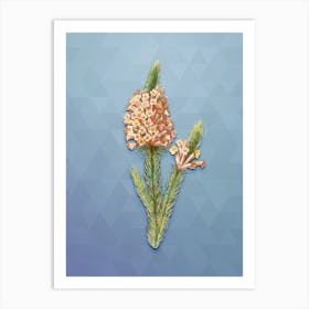 Vintage Heather Briar Root Bruyere Botanical Art on Summer Song Blue n.0647 Art Print