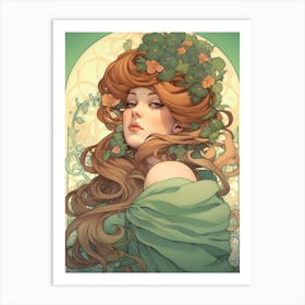 Green Nouveau Art Print