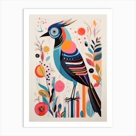 Colourful Scandi Bird Partridge 4 Art Print