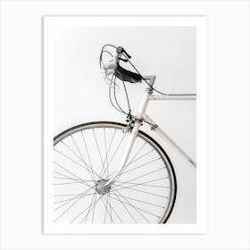 White Minimal Bicycle Art Print