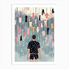 Man In The Rain Art Print