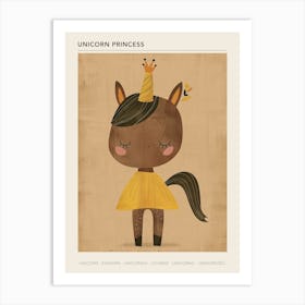 Unicorn Princess Mustard Muted Pastels Poster Art Print