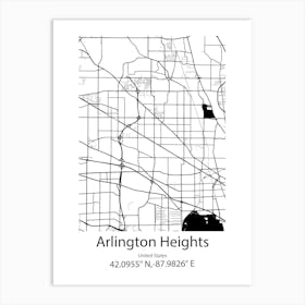 Arlington,United States Minimalist Map Art Print