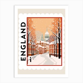 Retro Winter Stamp Poster Nottingham United Kingdom Art Print