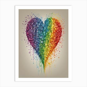 Rainbow Heart Canvas Art Art Print