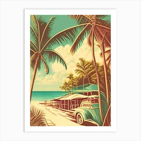 Key West Florida Vintage Sketch Tropical Destination Art Print