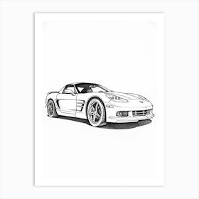 Chevrolet Corvette Line Drawing 7 Art Print