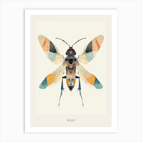 Colourful Insect Illustration Wasp 13 Poster Art Print