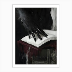 Crow Reading Book Art Print