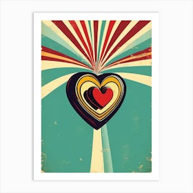 Retro Heart Art Print