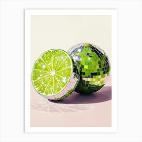 Limes And Disco Balls Art Print