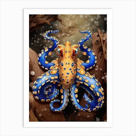 Blue Ringed Octopus Illustration 12 Art Print