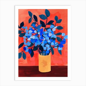 Blue Flowers In A Vase 7 Art Print