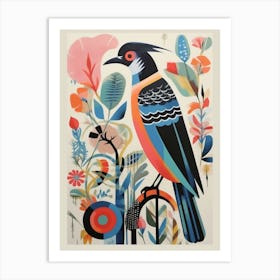 Colourful Scandi Bird Osprey 2 Art Print