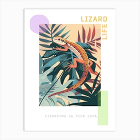 Modern Abstract Lizard Illustration 2 Poster Art Print