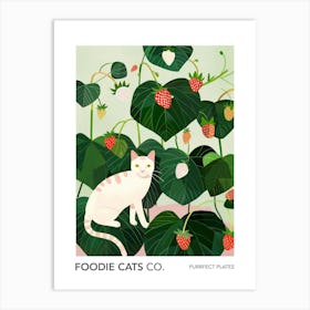 Foodie Cats Co Cat And Strawberries 4 Art Print