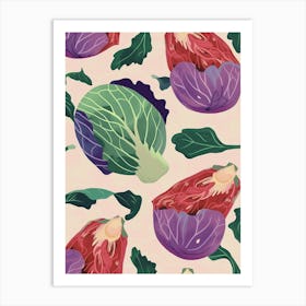 Abstract Cabbage Pattern 2 Art Print