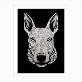 Boston Terrier Dog, Line Drawing 6 Art Print