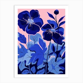 Blue Flower Illustration Petunia 4 Art Print
