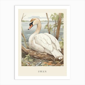 Beatrix Potter Inspired  Animal Watercolour Swan 4 Art Print