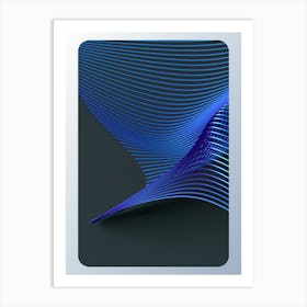 Abstract Blue Wavy Lines Art Print