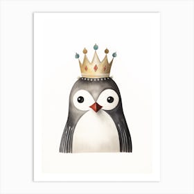 Little Penguin 2 Wearing A Crown Art Print