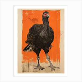 Turkey, Woodblock Animal  Drawing 1 Art Print