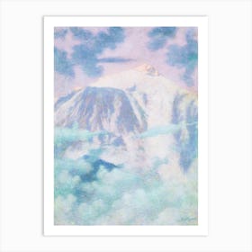 Pastel Mountains Dreamscape Drawing Art Print