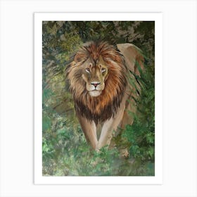 L�we �lmalerei Art Print