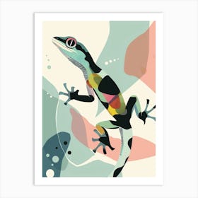 Lizard Modern Gecko Illustration 3 Art Print